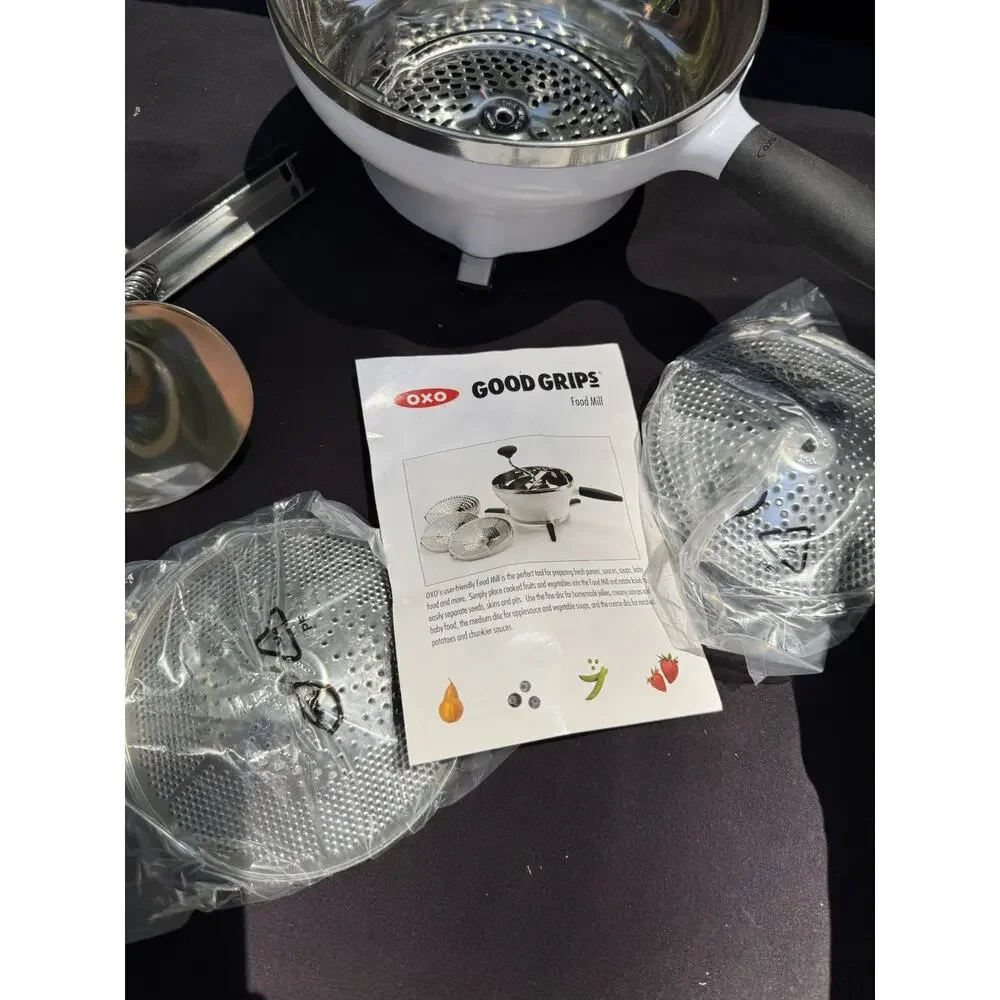 Brand New OXO Good Grips Food Mill 2 Disks Williams Sonoma